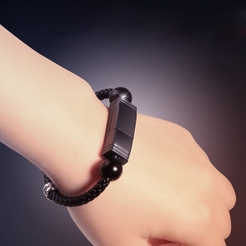 PowerBracelet Braided Leather Charging Cable & Wristband