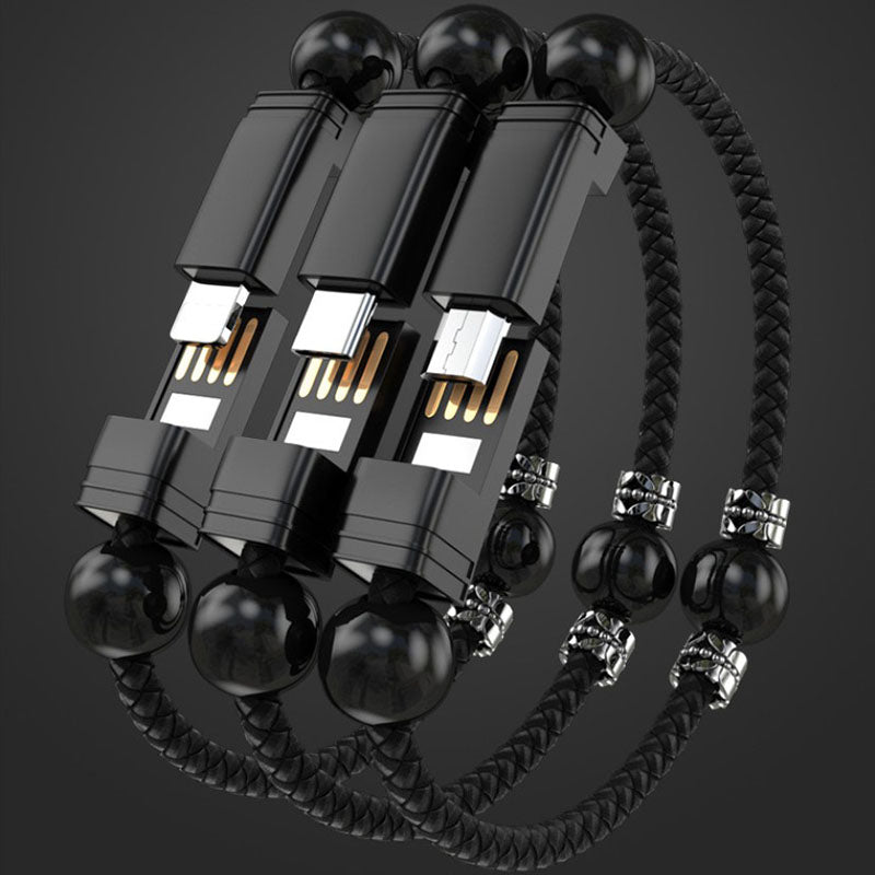 PowerBracelet Braided Leather Charging Cable & Wristband