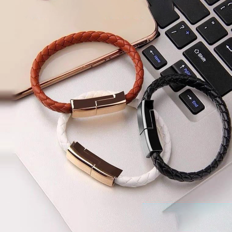 PowerBracelet Braided Leather Charging Cable & Wristband