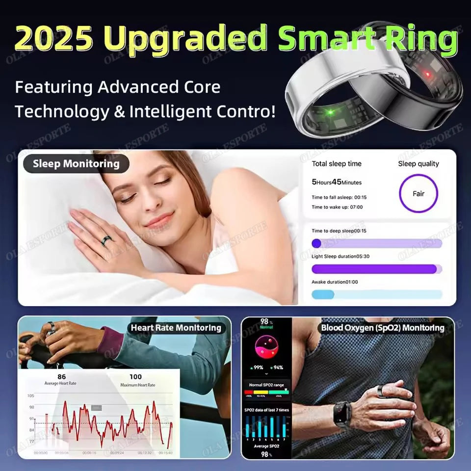 SR08 Smart Ring: Health Tracking with LED Display