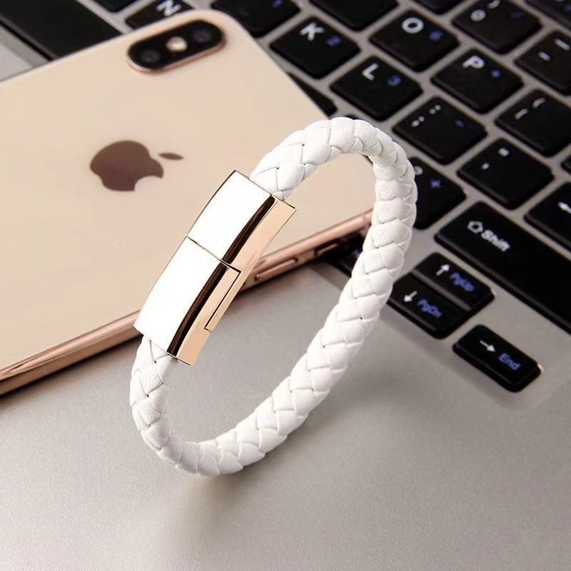 PowerBracelet Braided Leather Charging Cable & Wristband